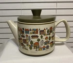 Vtg. Country Village Nagoya Tea Pot W/ Lid Oven Proof R8188 Japan 9.5 X 7". Fixed Price $18.95.