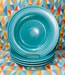 New Set Of 4 Classic Rim Turquoise Soup / Sm Pasta Bowl 9 Fiestaware. Fixed Price $69.99.