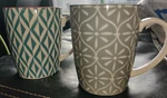 New Set Better Homes & Gardens Teal Orange Gray Rim Coffee Mugs 12 Oz. Fixed Price $19.99.