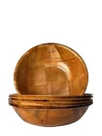 Wooden Woven Salad Snack Bowls 8"INCH Set Of 6 Free Shipping!. Fixed Price $18.99.