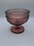 The Pioneer Woman Adeline Footed Dessert Bowl Plum Purple Glass. Fixed Price $7.00.