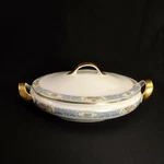 Bavaria Hutschenreuther Oval Covered Vegetable Bowl Amherst Blue Gold 1925-1939. Fixed Price $82.98.