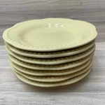 Pottery Barn Emma Yellow Beaded Scalloped Salad Plates Set Of 6 Made In Portugal. Fixed Price $70.00.