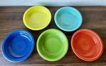 Vintage Fiesta Ware Hlc Usa 7 Rim Soup Bowls Set Of 5 Multi Color. Fixed Price $74.99.
