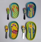 Tropix Dish / Bowl & Spreader Flip Flop Beach Theme Bealls Florida. Fixed Price $15.00.