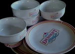 8 Pcs "just Dessert" Himark Japan Cake Compote Plates & Ice Cream Bowls. Fixed Price $22.00.