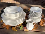 Set Of 23 Interpace Independence White Plates Bowls Creamer Vtg Octagonal 1776. Fixed Price $151.19.