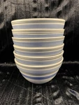 Pfaltzgraff Rio Cereal / Soup Bowls 6 Set Of Blue Stripes Hand Painted. Fixed Price $47.50.