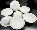 7 Martha Stewart Blue Bands Soup Cereal Bowls Set Mse Serving Dining Dishes Lot. Fixed Price $69.67.