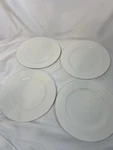 Mikasa Swirl White DJ100 Stoneware Lunch Salad Plates 5/8" Set Of 4. Fixed Price $29.95.