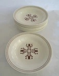 Eight Oxford 5840-2 Brazil Soup Cereal Bowls 8.5" Brown Folk Art Tulip / Lines. Fixed Price $15.96.