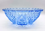 Kig Indonesia Blue Glass Serving Bowl Rose Pattern. Fixed Price $9.00.