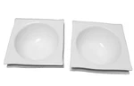 The Palm Restaurant White Square Wave Rim Soup Cereal Bowls Set Of 4. Fixed Price $25.00.