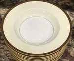 SIX(6) Vintage Noritake Gracewood 4984 Flat Rim Fruit Bowls Greek Key Unused. Fixed Price $36.00.