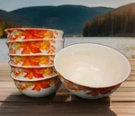Royal Norfolk Autumn Fall Oak Leaves And Acorns Soup Cereal Bowls 6"W X 3"H. Fixed Price $36.54.