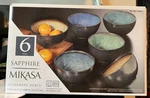 Mikasa Sapphire Stoneware Set Of 6 Multicolor Bowls Dishwasher & Microwave Safe. Fixed Price $34.00.