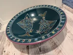 Le Souk Ceramique 13 Inch Serving Bowl Made Tunisia Fish Design. Fixed Price $48.99.