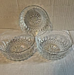 Vintage Arcoroc France Bowls Diamond Starburst Cut Glass Salad Berry 3 Piece. Fixed Price $13.81.