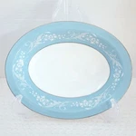 Royal Doulton H-4912 Alexandria Blue White Silver Serving Vegetable Bowl 10.5X8". Fixed Price $80.99.