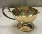 Vintage Nickle Silver Footed Gravy Bowl Boat Co C635 Initials Mlm 5-WEST. Fixed Price $39.99.