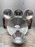 Vintage Mirro Aluminum Snack Set Of 5 Nesting Bowls: 1 Large & 4 Small. Fixed Price $20.00.