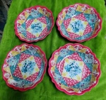 Set Of Pioneer Woman Patchwork Medley 4 Soup Cereal Plates Bowls. Fixed Price $35.00.