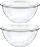 Disposable 48 Ounce Round Crystal Clear Plastic Serving Bowl W/ Lid Party. Fixed Price $40.59.