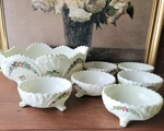 Eapg Antique "geneva" Uranium Custard Glass Northwood, Master Bowl 6 Berry. Fixed Price $175.00.