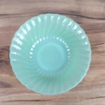 Vintage Fire King Golden 8.5 Inch, Serving Salad, Cereal Bowl; Green Swirl Glass. Fixed Price $13.31.