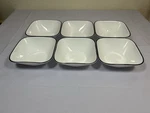Corelle Simple Lines Black Rimmed Square Soup Cereal Bowls 1/4" (set Of 6). Fixed Price $24.95.