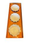 New Set 3 Marigold Artisans Fluted Triple Bowl All Off White Nib. Fixed Price $30.00.