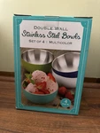 Double Wall Stainless Steel Bowls Set Of 4 Multicolor. Fixed Price $25.00.