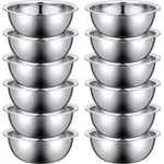 Set Of 12 Stainless Steel Mixing Bowls Nesting Metal Prep Salad Bulk Kit.... Fixed Price $44.93.