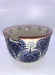 Yokohama Studio Hand Painted Rice Soup/pho Bowl Blue & Embossed Orange. Fixed Price $10.00.
