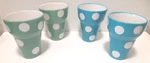 Ice Cream Cups Polka Dot Pastel Green & Blue 4 2 Each Color Rare Century Tm. Fixed Price $26.68.