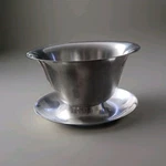 Vollrath #6206 Stainless Stell 6" Gravy Boat Serving Bowl W/affixed Saucer Read. Fixed Price $12.99.