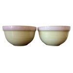 Kitchen Basics Yellow Pink Bowls 3 1/2"X6" Cereal Salad Small Mixing (set Of 2). Fixed Price $15.99.