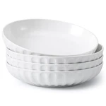 Dowan Pasta Bowls, 10" Large Salad Serving 51 Oz White Ceramic Soup. Fixed Price $43.51.