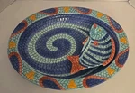 Clay Art 1995 Mosaic Fish Chip Dip Set Hand Painted Bright Colors. Fixed Price $21.00.