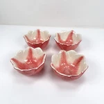 Martha Stewart Collection 4 Tulip Pink Ceramic Bowls Dipping Macys. Fixed Price $42.36.