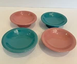 4 Crate & Barrel Cupcake Pedestals Ramekin Bowls Turquoise Pink. Fixed Price $14.99.