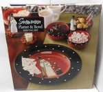 Costco Snowman 16.25" Platter & 3-SECTION Bowl 12"X7" Serving Set Jill Ankrom. Fixed Price $52.49.