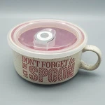 Boston Warehouse Souper Bowl Mug Lid Lick The Spoon Red Interior. Fixed Price $12.74.