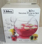 Libbey - Selene Glass Punch Bowl 10 Piece Serving Set Brand New!!. Fixed Price $69.99.