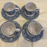 Set 4 Pfaltzgraff "blue Isle" Coffee Tea Cups & Saucers Thailand Ivy Leafs. Fixed Price $14.99.