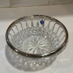 Vintage Fb Rogers Italian Lead Crystal Glass Salad Fruit Bowl Silver Plated Rim. Fixed Price $14.98.
