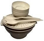 Vintage Tupperware Beige/cream Salad 10 Pc Set 880-2 891-7 890-36. Fixed Price $35.00.