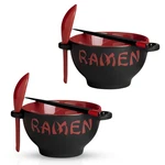 Japanese Ramen Bowl With Chopsticks & Soup Spoons, Red Dinnerware Set For Gifts,. Fixed Price $42.46.