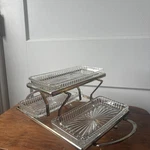Leonard Silver Plate 3 Tier Relish Server No. 8816 With Original Box. Fixed Price $28.00.