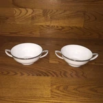 2 Noritake Winston China W/platinum Trim Cream Soup Bowls/cups. Fixed Price $65.00.